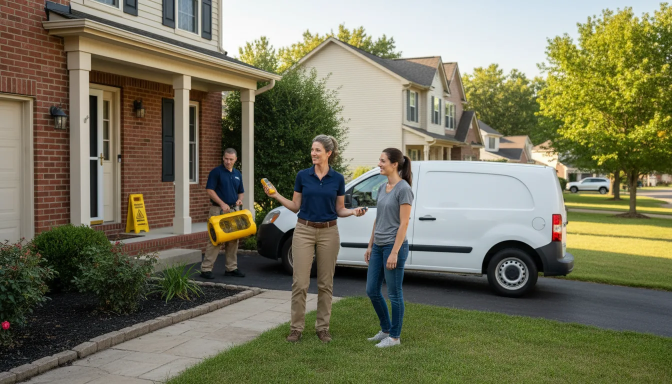 Residential water damage restoration in Creston, IL